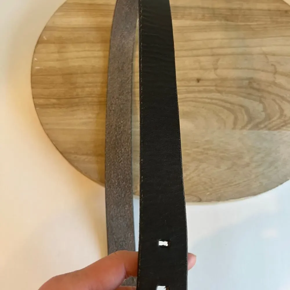 GAP Black Worn in Genuine Leather Utility Unisex Belt Size Large